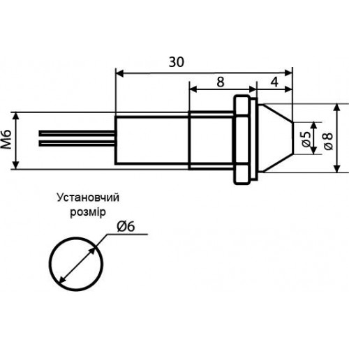 Сигнальна арматура AD22C-6 біла 24V AC/DC (A0140030093) АСКО-УКРЕМ