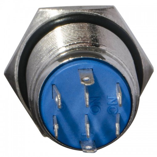 Кнопка металева пласка з фіксацією TYJ 16-362 2NO+2NC, з підсвічуванням, зелена 220V. (A0140010102) АСКО-УКРЕМ