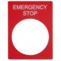 Табличка маркувальна EMERGENCY STOP червона прямокутна для кнопок XB2 (A0140010069) АСКО-УКРЕМ