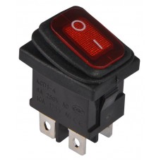 Перемикач 1 клавішний вологозахищений червоний з підсвічуванням KCD1-4-201NW R/B 220V (A0140040064) АСКО-УКРЕМ