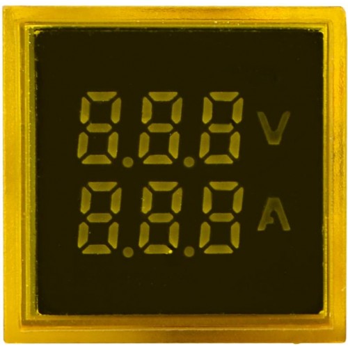 Квадратний цифровий вимірювач універсальний струму+напруги ED16-22 FVAD 0-100A, 50-500В жовтий (A0190010048) АСКО-УКРЕМ