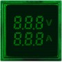 Квадратний цифровий вимірювач універсальний струму+напруги ED16-22 FVAD 0-100A, 50-500В зелений (A0190010049) АСКО-УКРЕМ