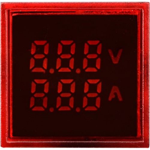 Квадратний цифровий вимірювач універсальний струму+напруги ED16-22 FVAD 0-100A, 50-500В червоний (A0190010131) АСКО-УКРЕМ