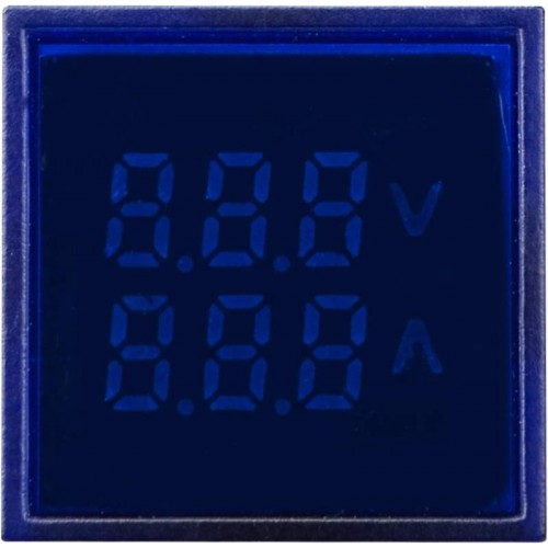 Квадратний цифровий вимірювач універсальний струму+напруги ED16-22 FVAD 0-100A, 50-500В синій (A0190010132) АСКО-УКРЕМ