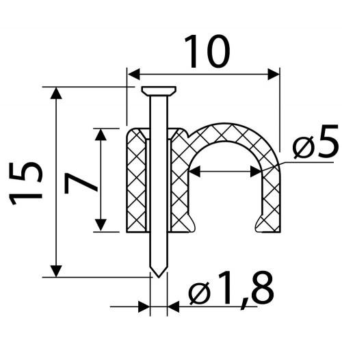 Скоба біла кругла CHR-5 мм (100шт) (A0150030002) АСКО-УКРЕМ