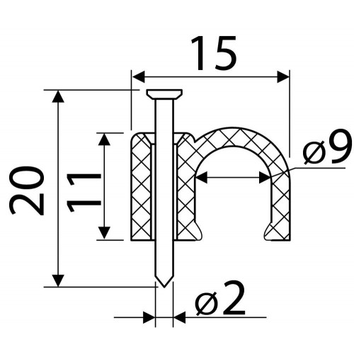 Скоба біла кругла CHR-9 мм (100шт) (A0150030006) АСКО-УКРЕМ