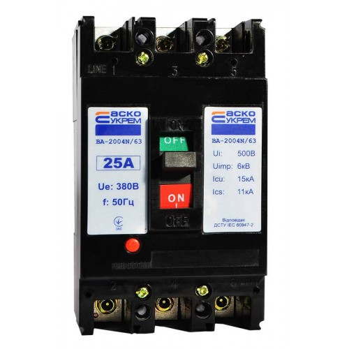 Автоматичний вимикач ВА-2004N/63 3р 25А (A0010040061) АСКО-УКРЕМ