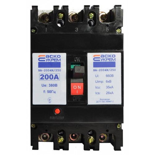 Автоматичний вимикач ВА-2004N/250 3р 200А (A0010040069) АСКО-УКРЕМ