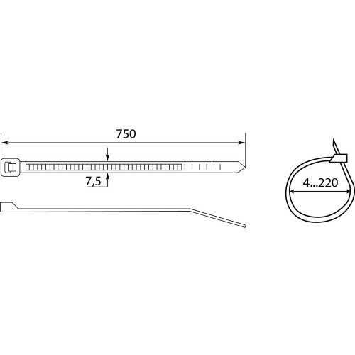 Хомути кабельні CHS 750х8 мм білі (100шт) (A0150090087) АСКО-УКРЕМ