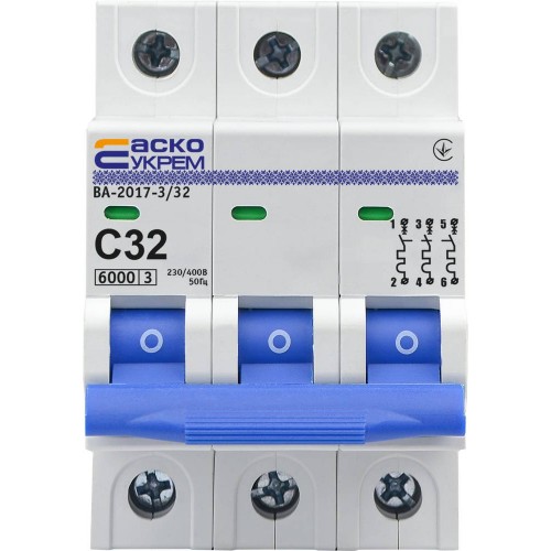 Автоматичний вимикач ВА-2017/С 3р 32А (A0010170024) АСКО-УКРЕМ