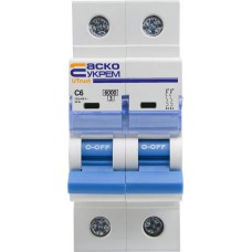 Модульний автоматичний вимикач UTrust 2р 6А С 6kА (A0010210063) АСКО-УКРЕМ