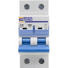 Модульний автоматичний вимикач UTrust 2р 16А С 6kА (A0010210065) АСКО-УКРЕМ