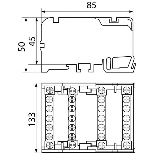 Нульова шина в корпусі VC-415 4х15 (4 бруска по 15 отворів) (A0150120022) АСКО-УКРЕМ