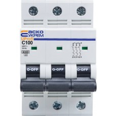 Модульний автоматичний вимикач UProfi 3р 100А C 6kА (A0010210122) АСКО-УКРЕМ
