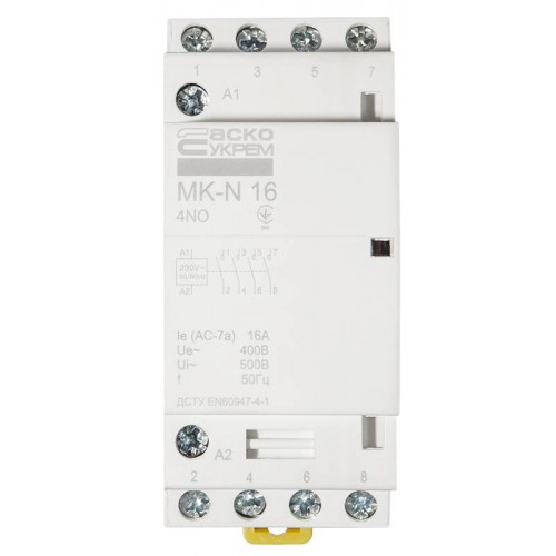 Модульний контактор MK-N 4P 16A 4NO 220V (A0040030026) АСКО-УКРЕМ