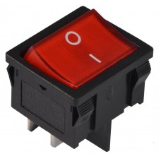 Перемикач 1 клавішний червоний з підсвічуванням KCD1-6-201N R/B 220V (A0140040082) АСКО-УКРЕМ