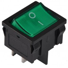 Перемикач 1 клавішний зелений з підсвічуванням KCD1-6-201N GR/B 220V (A0140040083) АСКО-УКРЕМ