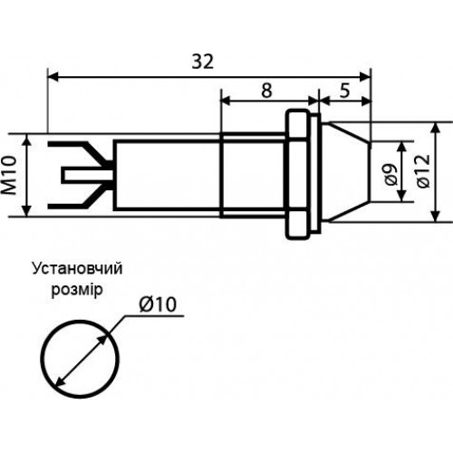 Сигнальна арматура AD22C-10 зелена 24V AC/DC (A0140030119) АСКО-УКРЕМ