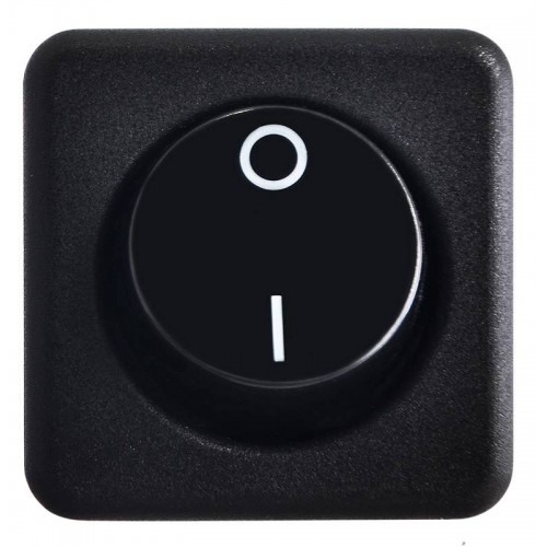 Перемикач 1 клавішний чорна кругла клавіша KCD2-10-201 B/B (A0140040124) АСКО-УКРЕМ