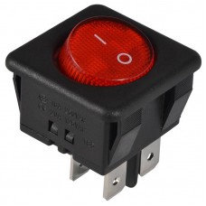 Перемикач 1 клавішний червона кругла клавіша KCD2-10-201 R/B (A0140040126) АСКО-УКРЕМ