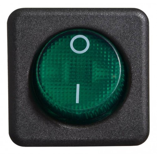 Перемикач 1 клавішний зелена кругла клавіша KCD2-10-201 GR/B (A0140040127) АСКО-УКРЕМ