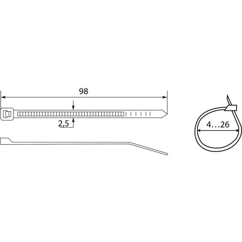 Хомути кабельні CHS 100х3 мм чорні UV (100шт) (A0150090067) АСКО-УКРЕМ