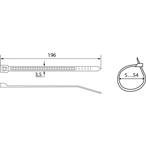 Хомути кабельні CHS 200х4 мм чорні UV (100шт) (A0150090070) АСКО-УКРЕМ