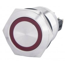 Кнопка TYJ 22-371 металева пласка з фіксацією 1NO+1NC, з підсвічуванням, червона 220V (A0140010136) АСКО-УКРЕМ
