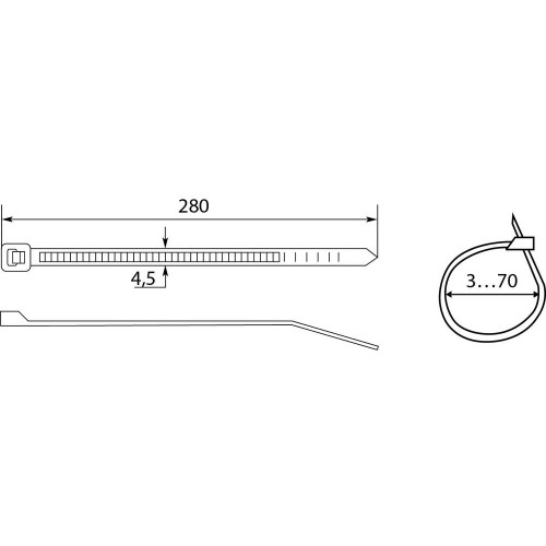 Хомути кабельні CHS 280х5 мм білі (100шт) (A0150090096) АСКО-УКРЕМ