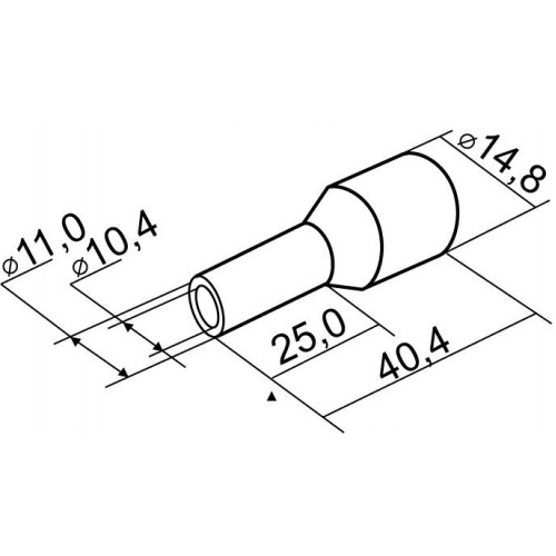 Наконечники трубчасті НТ 50,0-25 зелені (100шт) (A0060010127) АСКО-УКРЕМ