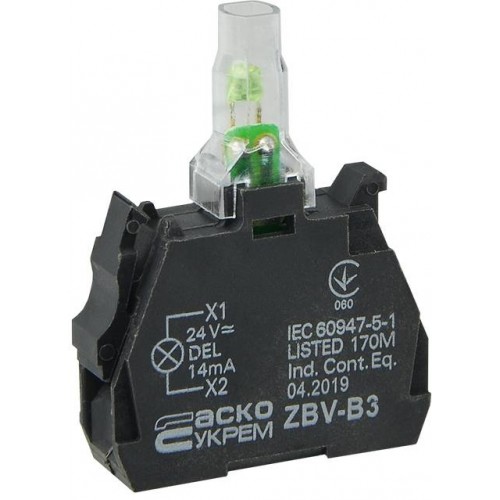 Блок ZBV-B3 для підсвічування зелений 24В для кнопок TB5 (A0140010210) АСКО-УКРЕМ