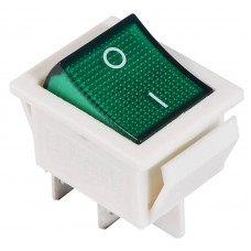 Перемикач 1 клавішний зелений з підсвічуванням KCD2-201N GR/WH 220V (A0140040104) АСКО-УКРЕМ