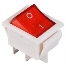 Перемикач 1 клавішний червоний з підсвічуванням KCD2-201N R/WH 220V (A0140040105) АСКО-УКРЕМ
