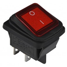 Перемикач 1 клавішний вологозахищений червоний з підсвічуванням KCD2-201NW R/B 220V (A0140040114) АСКО-УКРЕМ