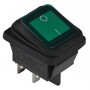 Перемикач 1 клавішний вологозахищений зелений з підсвічуванням KCD2-201NW GR/B 220V (A0140040115) АСКО-УКРЕМ