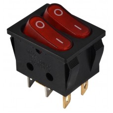 Перемикач 2 клавішний червоний з підсвічуванням KCD2-5-2101N R/B 220V (A0140040117) АСКО-УКРЕМ