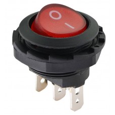 Перемикач 1 клавішний круглий червоний з підсвічуванням KCD1-7-101NY R/B 220V (A0140040136) АСКО-УКРЕМ