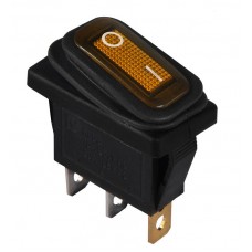 Перемикач 1 клавішний вологозахищений жовтий з підсвічуванням KCD3-101NW YL/B 220V (A0140040037) АСКО-УКРЕМ