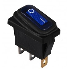 Перемикач 1 клавішний вологозахищений синій з підсвічуванням KCD3-101NW BL/B 220V (A0140040038) АСКО-УКРЕМ