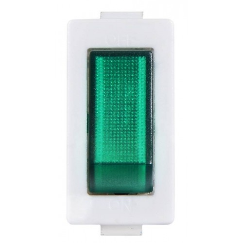 Перемикач 1 клавішний зелений з підсвічуванням KCD3-101N-13 GR/WH 220V (A0140040041) АСКО-УКРЕМ