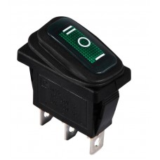 Перемикач 1 клавішний перекидний вологозахищений зелений KCD3-103W GR/B (A0140040043) АСКО-УКРЕМ
