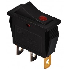 Перемикач 1 клавішний червоний з підсвічуванням (точковим) KCD3-101EN R/B 220V (A0140040044) АСКО-УКРЕМ