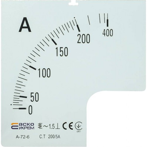 Шкала 200/5А до амперметра А-72-6 (A0190010071) АСКО-УКРЕМ
