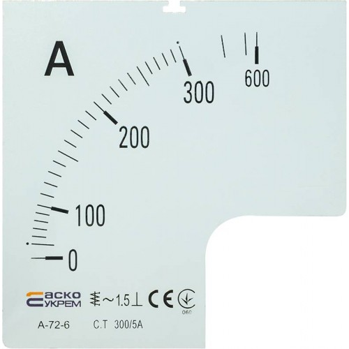 Шкала 300/5А до амперметра А-72-6 (A0190010072) АСКО-УКРЕМ