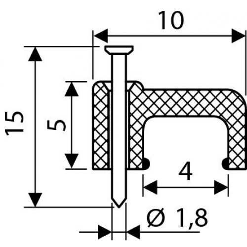 Скоба чорна плоска CHF-4 мм (100шт) (A0150030027) АСКО-УКРЕМ