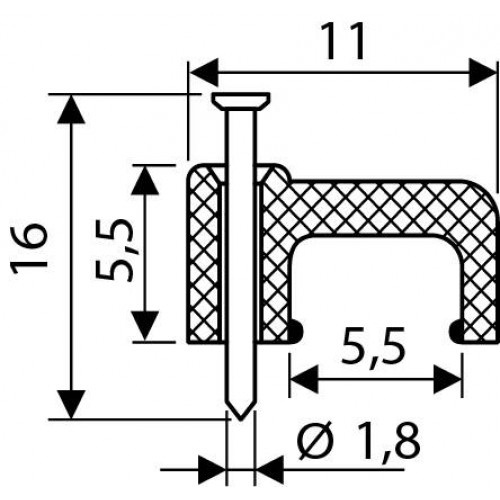 Скоба чорна плоска CHF-6 мм (100шт) (A0150030029) АСКО-УКРЕМ