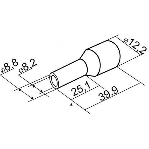 Наконечники трубчасті НТ 35,0-25 червоні (100шт) (A0060010038) АСКО-УКРЕМ