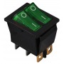 Перемикач 2 клавішний зелений з підсвічуванням KCD2-2101N C3-GR/B 220V (A0140040110) АСКО-УКРЕМ