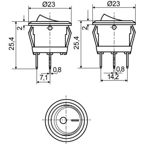 Перемикач 1 клавішний круглий сірий KCD1-5-101 Grey/Grey (A0140040069) АСКО-УКРЕМ