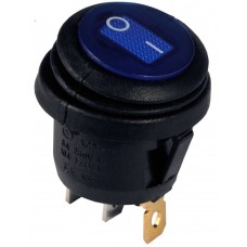 Перемикач 1 клавішний круглий вологозахищений синій з підсвічуванням KCD1-5-101NW BL/B 220V (A0140040076) АСКО-УКРЕМ